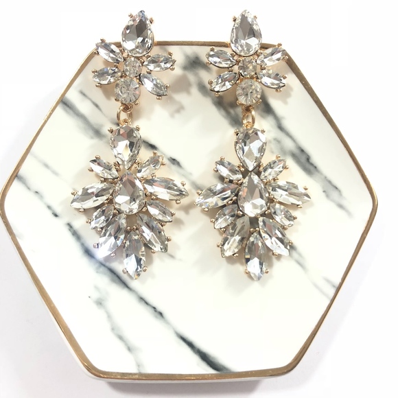Tennessee Bellee Boutique Jewelry - Clear Stone Gold Glam Wedding Pageant Earring